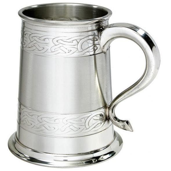1 Pint Embossed Celtic Bands Pewter Tankard