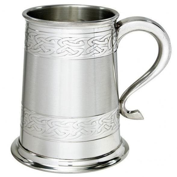 1 Pint Embossed Celtic Bands Pewter Tankard