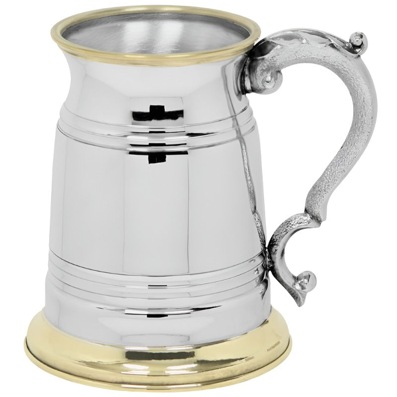 1 Pint Old London Brass Trimmed Tankard