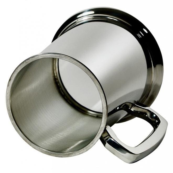 1 Pint Plain Pewter Tankard With Glass Bottom