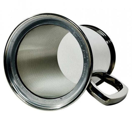 1 Pint Plain Pewter Tankard With Glass Bottom