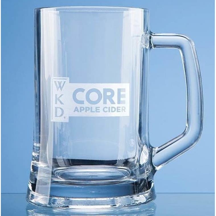 1+ Pint Straight Sided Glass Tankard