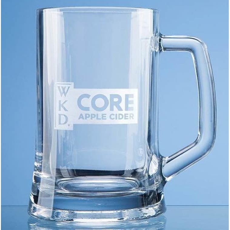 1 + Pint Straight Sided Glass Tankard