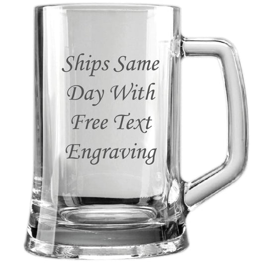 1+ Pint Straight Sided Glass Tankard