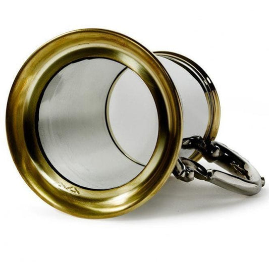 1 Pint Wortley Brass Rim and Glass Bottom Tankard