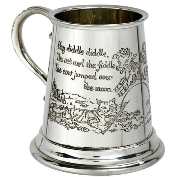 1/4 Pint Cow Over The Moon Pewter Mug