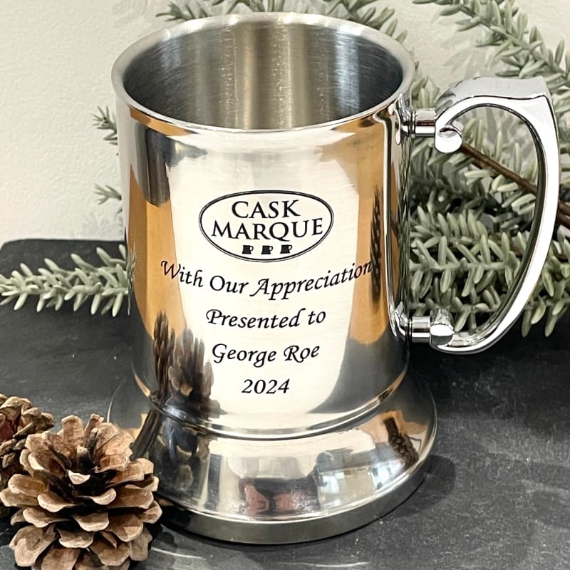 1 Pint Stainless Steel Tankard Including Text Engraving