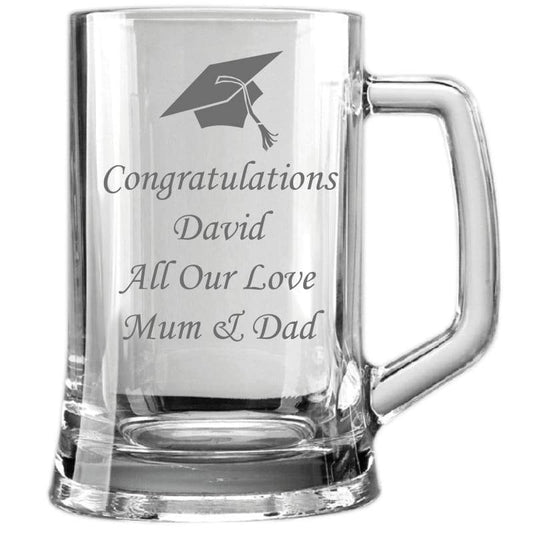 1 Pint Personalised Graduation Glass Tankard - Drinkware