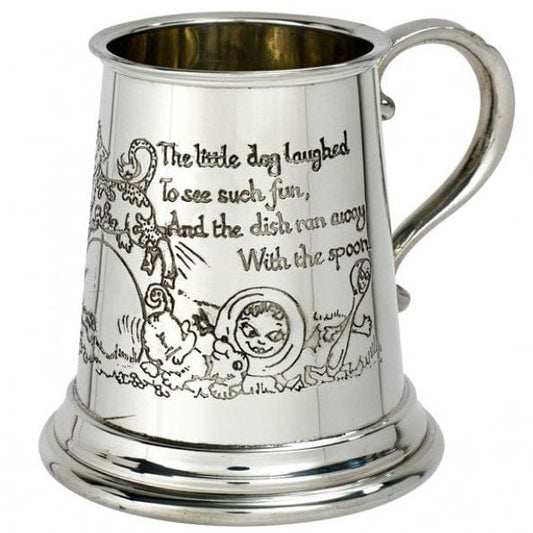 1/4 Pint Cow Over The Moon Pewter Mug