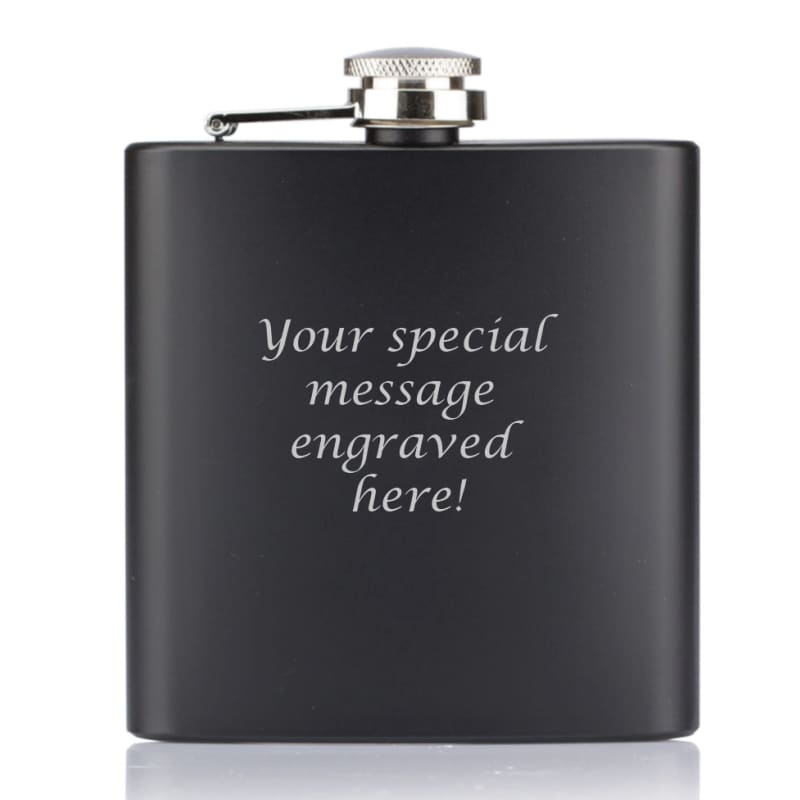 5oz Matt Black Stainless Steel Hip Flask Gift Set