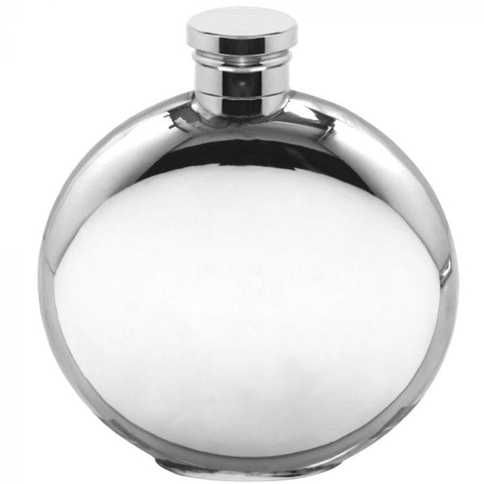 Classic Plain Round Pewter Flask