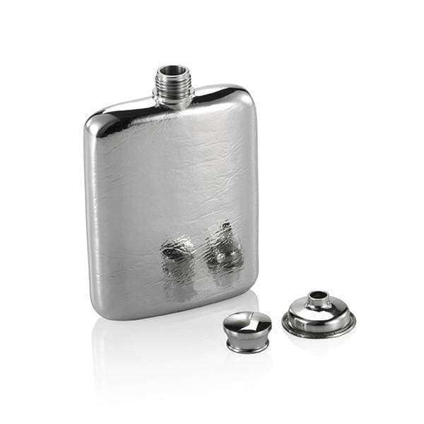 Polished 5oz Pewter Hip Flask in Wooden Gift Box with Funnel