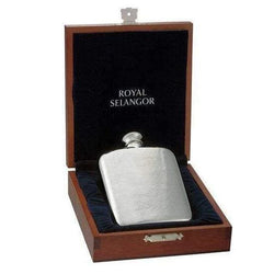 Polished 5oz Pewter Hip Flask in Wooden Gift Box with Funnel